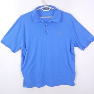 Polo Ralph Lauren Mens Shirt 3XLT Tall Blue Polo Flesh Pony Short Sleeve